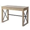 HomeRoots 44" Oak and Black Wood and Metal Sled Computer Desk - 4 of 4
