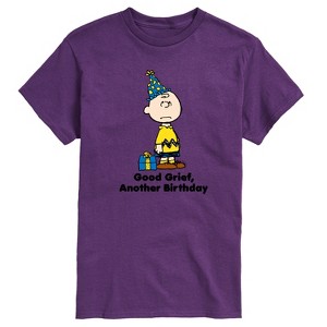 Men's - Peanuts - Charlie Brown Good Grief Another Birthday Short Sleeve Graphic T-Shirt - 1 of 4