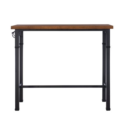 Austin 3-Piece Brown Faux Leather and Wood Pub Set