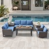 Belord 7PCS Outdoor Sectional Patio Furniture Set, All Weather Conversation with Swivel Patio Chair, Storage Box, L-Shape Sectional Sofa, Coffee Table - 2 of 4