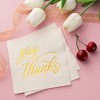 Blue Panda 50-Pack Gold Foil Give Thanks Disposable Paper Cocktail Napkins for Thanksgiving Party Supplies - 3 of 4