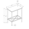 Vynxaria Contemporary 2-Tier Narrow Accent Table, White Laminate, White Metal, 23.75" L x 11.75" W x 22" H - 4 of 4