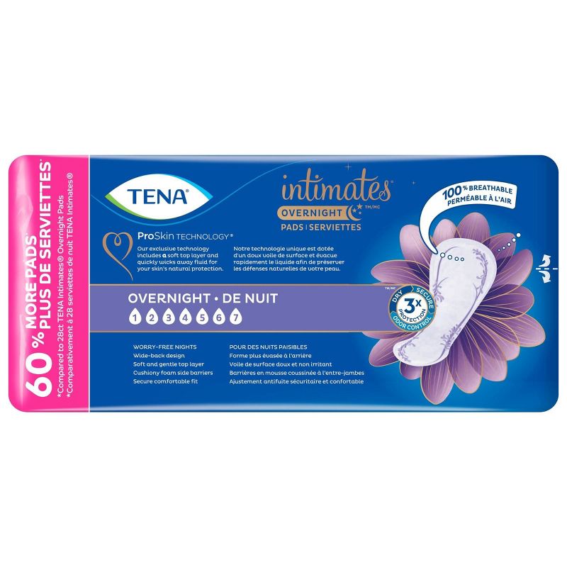 TENA Intimates Bladder Control & Postpartum for Women Incontinence Pads - Overnight Absorbency - Extra Coverage, 6 of 8