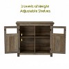 Farmhouse Sideboard Buffet Cabinet With 2 Glass Doors, Floor Storage Cabinet With Adjustable Shelves, Accent Coffee Bar Table For Kitchen - 3 of 4