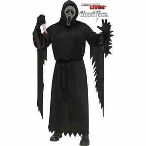 Fun World Adult Ghostface with Gun Powder Gray Mask Costume - Size One Size Fits Most - Black - 1 of 2