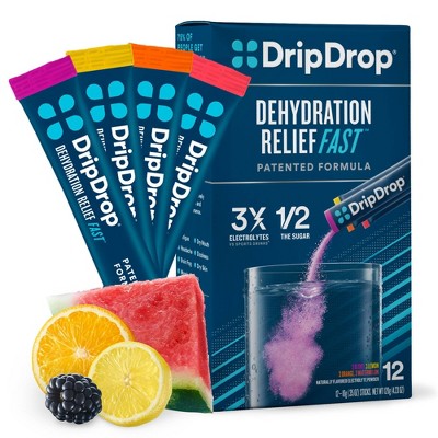 DripDrop Hydration Vegan Electrolyte Powder - Bold Classics Variety Pack - 36oz/12ct_6