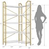 GAOMON Corner Bookshelf,L-Shaped Bookcase, Industrial Large Bookcases with Beaded Design Tall Display Rack Shelf for Living Room Bedroom - 3 of 4