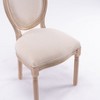 Sapphtopaz French Style Wooden Dining Chairs Set of 2, Solid Wood Frame Accent Chairs, Linen Fabric Kitchen Chairs for Dining Room, Kitchen - 3 of 4