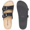 Alpine Swiss Womens Double Strap Contour Sandals Slip on Buckle Slides Vegan Leather Footbed Sandal Ergonomic Cork-Inspired Sole Summer Footwear - 4 of 4