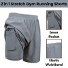 Jump Start Men's 2 in 1 Stretch Active Quick Dry Gym Running Shorts With Liner - 3 of 4