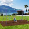 Outsunny Metal Swing Set for Backyard for Ages 3-8 - 2 of 4