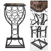 Kings Brand Furniture - Freestanding Wine Rack Stand Storage & Display Holder, Marble Finish Table Top that Holds 11 Bottles (Black) - 2 of 4