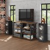 Whizmax AV Media Stand with Power Outlet, 4-Tier Media Console with Adjustable Shelf, Corner Audio Rack for Record Player, DVD, Game Console, TV Box - 3 of 4