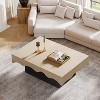 Hommoo Farmhouse Rectangular Coffee Table Natural - 2 of 4