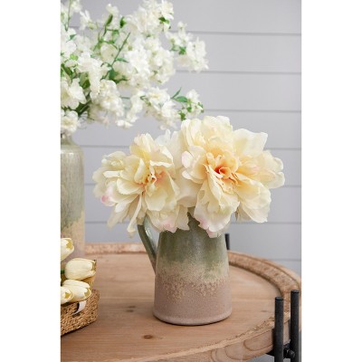 NicBex Artificial Camellia Tree 2 Pack, Faux Plant in Pot with Orange Flowers, Greenery Potted Plant for Indoor, Office Decor, Mother's Day Gift