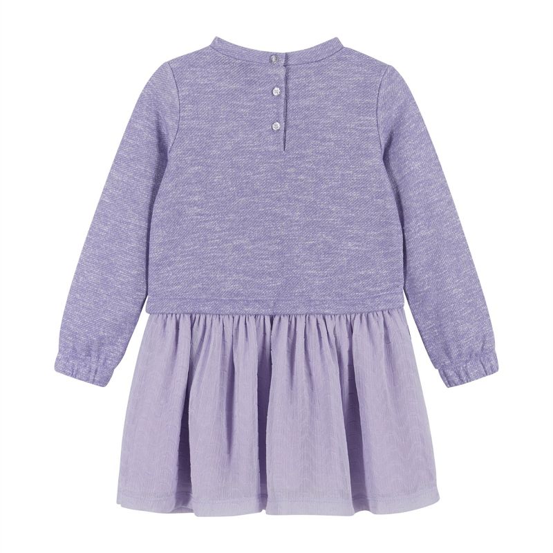 Andy & Evan  Toddler Girls Purple Heart Two-Fer Dress, 3 of 6