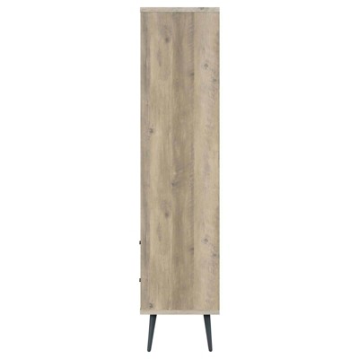Maeve 70" Mid Century Modern Gray Wood Bookcase with Drawers