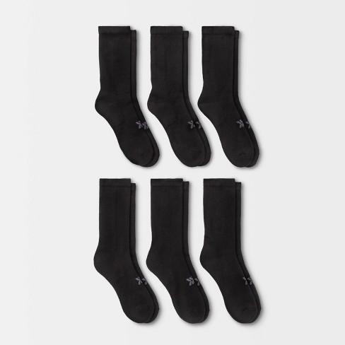 Women's Cushioned 6pk Crew Athletic Socks - All In Motion™ Black 4-10 :  Target