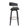 Armen Living Topanga Upholstered Barstool Cream and Walnut 30 in. Seat Height - 4 of 4