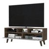 53.9 inch Wood TV Stand with Four Legs, Three Open Shelves, Two Upturned Drawers, and Superior Top for Living Room and Bedroom - 4 of 4
