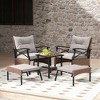 Tangkula 5PCS Wicker Patio Furniture Set Rattan Chairs w/ 2-Tier Tempered Glass Side Table - 3 of 4
