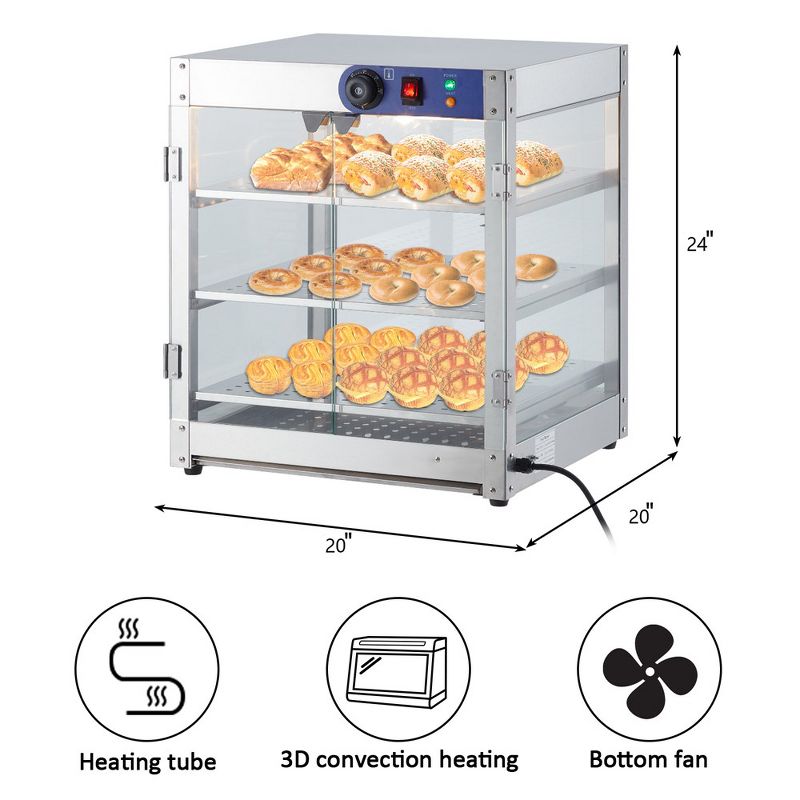 Commercial Food Warmer Display Case Countertop Pizza Cabinet, 2 of 8
