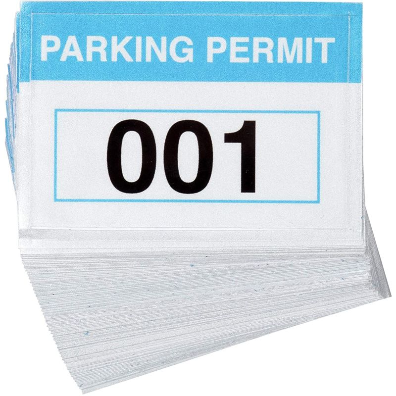 Juvale 100-Pack 1-100 Reflective Sequentially Numbered Parking Permit Stickers (2 x 3 in), 1 of 6