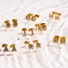 EVRY JEWELS WATERPROOF Gold or Silver Plated Stainless Steel Crystal Initial Stud Earrings - 3 of 3