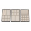Household Essentials 3pc Stacking Jewelry Trays Graphite Linen - image 2 of 4