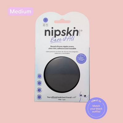 Nipskin Bare it All Black Edition Reusable Round Silicone Nipple Covers