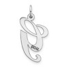 Black Bow Jewelry 14k White Gold, Ella Collection Medium Fancy Script Initial G Pendant - 3 of 4