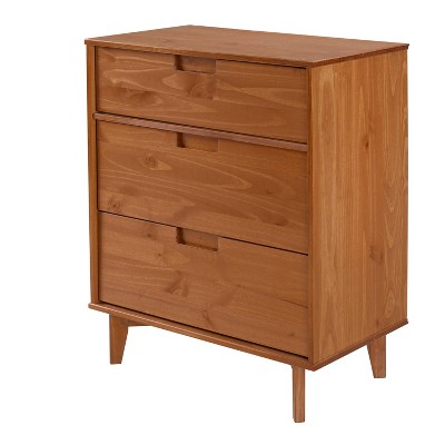 Stiva Classic Mid-Century Modern Vertical 4 Drawer Dresser Caramel -  Saracina Home