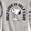 Boys' - Peanuts - Self Love Is Self Care Graphic Long Sleeve Fleece Sweatshirt - 2 of 4