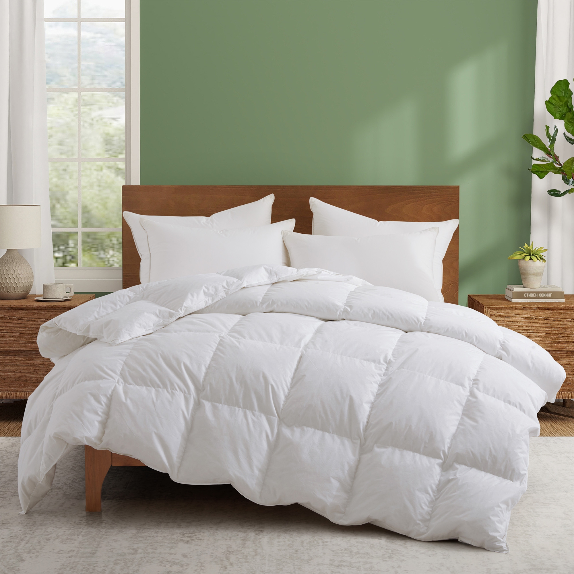 Peace Nest All Season Premium Goose Feather Duvet Insert with 300TC Cotton Cover, King