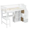 Whisen Wood Twin Size Loft Bed with Built-in Desk - 4 of 4