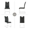 Sapphtopaz Modern Simple Dining Chairs Set, Faux Leather Padded Seat Kitchen Chairs with Chrome Metal Legs for Dining Room, Kitchen - 3 of 4