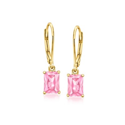 RS Pure by Ross-Simons 2.00 ct. t.w. Lab-Grown Pink Sapphire Drop Earrings in 18kt Gold Vermeil