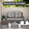Gymojoy 5 Piece Outdoor Wicker Loveseat Sofa with Patio Chairs with Coffee Table and Side Table - 4 of 4
