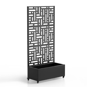 Dovelina Metal Floor Planter Climbing Trellis Planter Box - 1 of 4