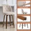 Bekrvio 26” Swivel Counter Height Bar Stools with Backs,Linen Fabric Upholstered,Walnut Wood Legs - Mid-Century Modern for Kitchen Island - 3 of 4