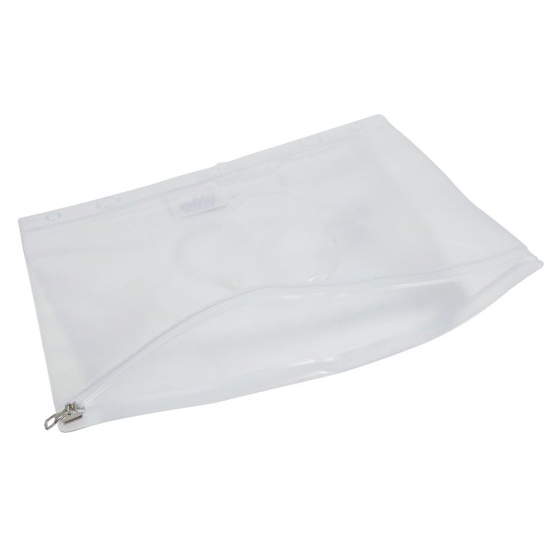 School Smart Zipper Binder Pouches , 7 x 10 Inches, Clear and White, Pack of 24, 5 of 7