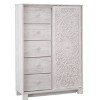 Paxberry Dressing Chest White Wash - Signature Design by Ashley: Boho-Chic 5-Drawer Storage, Carved Sliding Door - 2 of 4