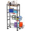Slim Storage Trolley with Wheels, Narrow 4-Tier Extendable Storage Trolley for Kitchen, Bathroom and Narrow Places, Black - 4 of 4