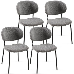 CAVINAS Boucle Fabric Dining Chairs,Kitchen Chairs with Ergonomic Curved Design,Dining Room Chairs for Kitchen,Living Room - 1 of 4