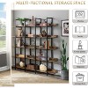 Acekool 5-Tier Industrial Bookshelf, Open Bookcase with Metal Frame, Vintage Storage Shelves for Living Room, Home Office, Black - 4 of 4