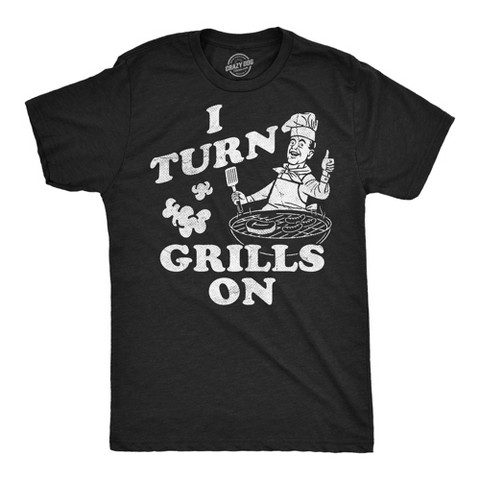 Мужские футболки Crazy Dog T-Shirts, Inc. Mens Funny T Shirts I Turn Grills On Sarcastic BBQ Graphic Novelty Tee for Men - Crazy Dog Men's T Shirt Gift for Dad Black XXL