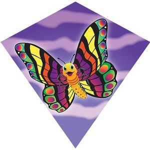 WindNSun Diamond Butterfly Mini Kite, 18 Inches, Nylon with Skytails, Handle & Line Included, Ages 8+ - 1 of 1