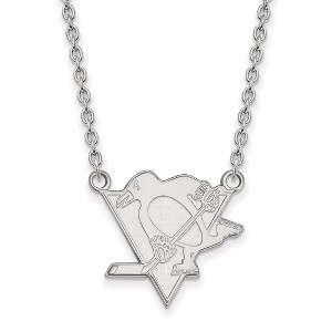 Black Bow Jewelry Sterling Silver Pittsburgh Penguins NHL Necklace 18 Inch - 1 of 4