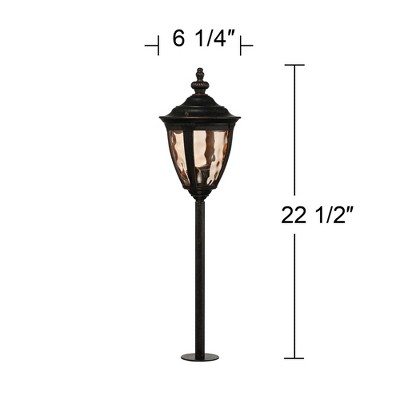Bronze and Copper LED Pathway Light with Champagne Glass