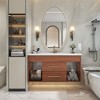 KWPZQEB 35.4" Bathroom Vanity with Ceramic Sink, Bathroom Sink Cabinet with 2 Drawers & 2 Storage Spaces, Floating Bathroom Vanity for Bathroom, Brown - 2 of 4